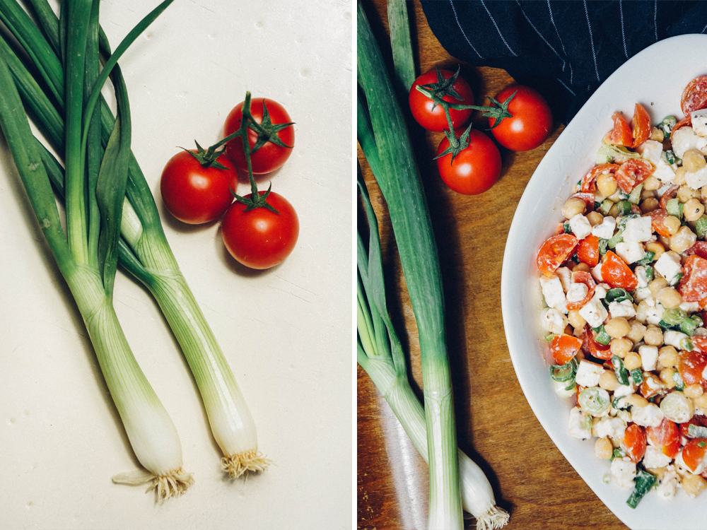 Tomaten Feta Kichererbsensalat Salat Kichererbsen